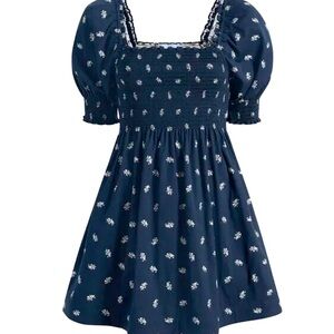 Hill House Women’s The Athena Nap Dress Navy Floral Jaquard Sz XL